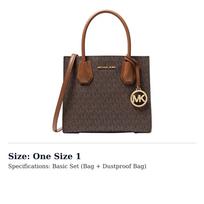 Mercer vidutinio dydžio odinė rankinė per petį su logotipu ir akordeono tipo skyriais 35S1GM9M2B-200 One Size 1 brown