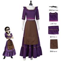 Coco Miguel Cosplay Kostiumas Helovino Skeleto Kostiumas Suaugusiųjų Vaidmenų Žaidimo Suknelės Rinkinys Oranžinė Suknelė XXXL violetinė