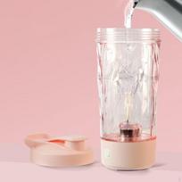 Electric Shaker Bottle Rechargeable 17oz/500ml for Cocoa Chocolate Juice pink rožinė