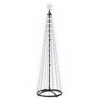vidaXL LED kūginė kalėdinė eglutė 180 cm 250 LED Šalta balta Plienas
