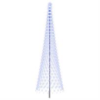 vidaXL LED Kalėdų medis EKENAS 500 cm 550 LED Mėlyna Geležis Juoda