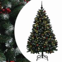 vidaXL Dirbtinė Kalėdų eglutė, žalia, su žaisliukais 150 cm 150 LED