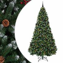 vidaXL Dirbtinė Kalėdų eglutė, žalia, su žaisliukais 240 cm 300 LED