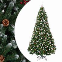 vidaXL Dirbtinė kalėdinė eglutė, žalia su žaisliukais 180 cm 300 LED