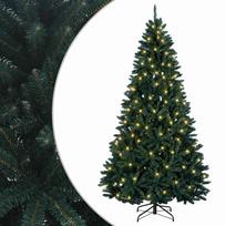 vidaXL Dirbtinė tamsiai žalia Kalėdų eglutė su vyriais 300 cm 600 LED