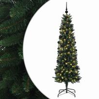 vidaXL Dirbtinė siaura kalėdinė eglutė su žaisliuku 210 cm 300 LED