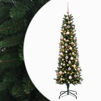 vidaXL Dirbtinė siaura kalėdinė eglutė su žaisliuku 210 cm 300 LED