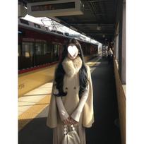 chaebol daughter wool double-sided woolen cloak woolen coat women's autumn and winter short woolen coat L black