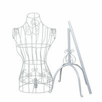 Rotating Torso Display Form with Adjustable Stand Decorative Wire-Frame Dress balta