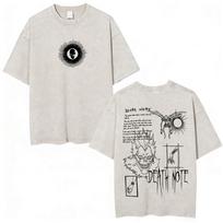 Retro Washed Anime 'Death Note' Misa Amane Printed T-Shirt M white