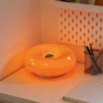 Donut Shape LED Table Lamp, Dimmable Warm Ambient Night Light for Bedroom, Living Room, Home Decor, Creative Gift geltona
