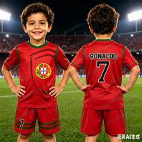 Portugalijos Marškinėliai Ronaldo Gerbėjų Edition Futbolo Marškinėliai 3D Spausdintas Rinkinys Lauko Sporto Treniruočių Marškinėliai Suaugusiųjų Vaikų Marškinėliai Šortai 160 red