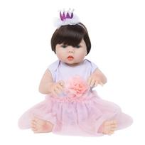 Rebirth Doll Reborn Doll Toy Full Body Silicone 21 Inch Girl Realistic Baby Doll For Children Birth white