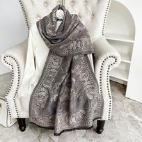 Kašmyro jausmas Didelis Pashmina kašmyro šalikas žieminė gėlių antklodė skara ir įvyniojimas 70*180cm tamsiai pilka spalva