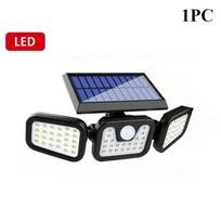 Solar Powered Outdoor Motion Sensor with Adjustable Head for Human Body Sensing Lighting for Garages Porches Streetlights 74LED