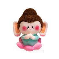 Lotus Buddha Doll Plush Toy Cartoon Anime Cute Handmade Pillow Cushion 24cm/30cm Children's Gift for Thanksgiving 24cm,No Magnetic brown