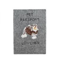 Lowchen, Little Lion Dog - Dog passport case, document case, gift for the traveller from the Art-Dog brand pilka spalva