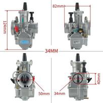 For Keihin KOSO PWK 24 26 28 30 32 34mm 2T 4T 50-250cc With Free Jet Motorcycle Carburetor ATV Quad Go Kart Dirt Bike Scooter 34mm gray
