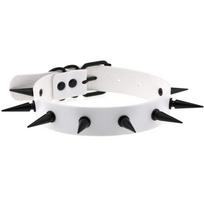 Black Spiked Choker Collar Vegan Leather witch jewelry witches cosplay Necklace goth chocker Gothic Accessories High Quality white