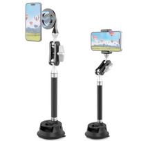 PULUZ Car Suction Cup Arm Mount Phone Tablet Magnetic Holder with Phone Clamp (Black) juoda