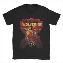 Genuine  Deadpool & Wolverine T-Shirt Men's And Women's Cotton Fashion T-Shirt Short Sleeve Clothing SummerJacket XXXL brown