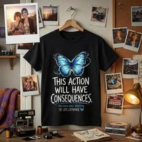Game Life Is Strange This Action Will Have Consequences T-shirt Summer Men's Women's Cotton Clothing Short Sleeve Top L black