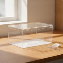 Reptile Breeding Box Clear Terrarium Transparent Acrylic for Hatching 15 X 30 X 20 X 15 beige