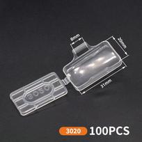 100 vnt. Kabelio etikečių dėžutė Skaidraus plastiko kabelio raištelio žymeklis Vielos ženklas Laikiklis pavadinimui Rodymo identifikavimo sandariklio dėklas