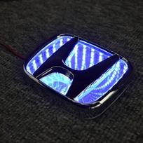 3D LED galinio emblemos apšvietimas Honda CRV Fit HRV Vezel Civic Accord Odyssey Jazz City Automobilio stiliaus bagažinės emblemos lipdukas Priedai 9X7.5cm mėlyna