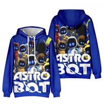 Astro Bot Daug Personažų Grupė 3D Spausdinimas Visame Paviršiuje Hoodis, Žaidimo Robotų Komanda Puloveris su Gobtuvu Džemperis S black