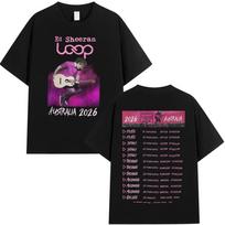 Ed Sheeran Loop Tour 2026 Men Women T-Shirt Hip Hop Oversized Unisex T Shirt Streetwear Cotton New Retro Short Sleeves Classic L black