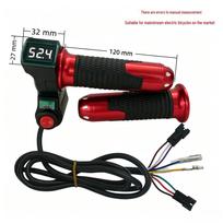 Electric Vehicle Throttle Grip with Digital Display and Cruise Control black