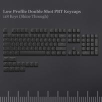 Xiaomi PBT Custom Low Profile Keycaps 118 Keys Horizon Keyboard Keycaps for 60% 65% 75% 100% Cherry Gateron MX Switches Gamer Keyboard black