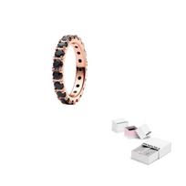 Pandora Copper, Gold Plated, Silver, Alloy, Glass Rings Women's Black 180050C02 54-Brand Original Box juoda