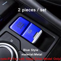 Metal Car Electronic Handbrake Gear Shift / Multi-media Button Decor Panel Accessories Cover Trim For Mazda CX-5 CX5 2017 - 2024 model 4 blue