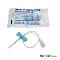 100 VNT./daug Vienkartinė drugelio infuzinė adata Dvigubo sparno infuzinė adata Gyvūnų priežiūros patalpa Katė šuo Gyvūnas Blue 23G