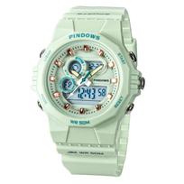 PINDOWS Sport 5 ATM Water with Stopwatch Women's Analog-Digital Watch, Resistant, white
