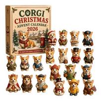 Christmas Countdown Surprise Dog Advent Calendar, 24-Day Acrylic Ornament Set with Calendar Mini Figures, Tree Hanging Decor, Gift for Lovers B