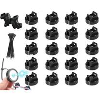 20 Pack Magnetic Cable Tie Mounts with Zip Ties Heavy Duty Wire Holders for Metal Surfaces Reusable Plastic Clips for Electrical Cord Organization in black juoda