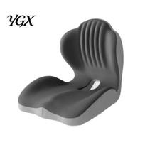 Memory Foam Seat Cushion Ergonomic with Lumbar Support, Breathable Office Chair for Back Support Pad & Butt, High-Density Car Home tamsiai pilka spalva