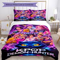 3Pcs Custom Name Kpop Demon Hunters Bedding Set Duvet Cover Closure Includes 1Duvet Cover 2Pillowcases Soft And Comfortable For All Seasons 180cmx210cm