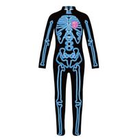 Šviečiantis skeletas kombinezonas Šviečiantis tamsoje Mirtis black
