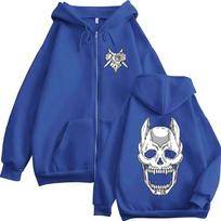 Anime Jojo Bizarre Adventure Kira Yoshikage Killer Queen Zipper Hoodies Men's Clothing Zip Up Hooded Sweatshirts Jackets Coats M blue