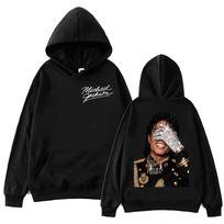 90-ųjų Klasika Michael Jackson Hoody Gotikinė Mada Vintažiniai Džemperiai su Gobtuvu Vyrams Moterims Punk Drabužiai Roko Megztiniai Streetwear XXL balta
