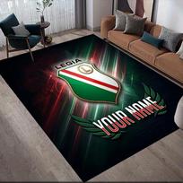 Custom Name Legia Warsaw Flannel Pattern Square Carpet,Area Rug,Carpet Rug for Living Room Bedroom Sofa Playroom Decor,Non-slip Floor Mat 80x120cm( 31x47in)