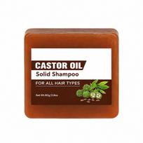 3Pcs Castor Oil Solid Shampoo Bar Natural Plant Hair Cleansing Soap Deep Nourishing Smooth Hair Wash Soap 3pcs(80g/pc)Shampoo Bar brown