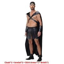 Game Theme Unisex Spartan Costume With Dark Cloak For Halloween And Themed Events Man,M black