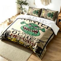 Shrek 3pc Duvet Cover Set Simple Modern Bedding Set Wrinkle Resistant Soft Fabric All Season Use a perfect gift 180cmx210cm