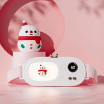 Elektrinis gimdos šildymo diržas, USB įkraunamas gimdos šildytuvo kilimėlis namų biurui Little snowman white