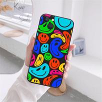 Funny Trippy Smiley Face Phone Case For iPhone 11 12 13 Pro Max X XR XSMAX X 6s 8 7 Plus 12 13Mini Black Soft Bumper Back Cover iPhone 13 Pro blue